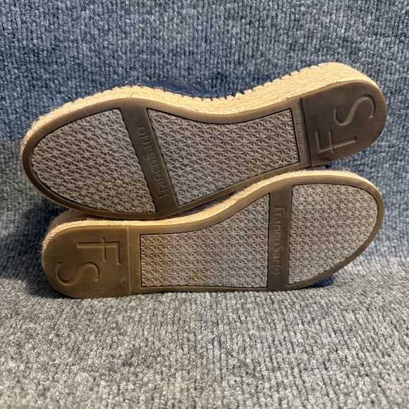 Franco Sarto Sandals Womens 8 Denim Espadrille Wedge Slip On Casual Classy - Picture 6 of 7